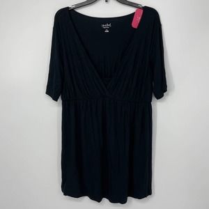 ISABEL MATERNITY BLACK V-NECK NURSING FEATURE LIGHTWEIGHT PULLOVER SIZE XXL